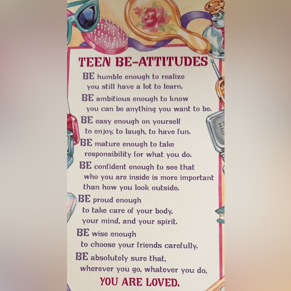 Teen Be-Attitudes Inspirational Poster with Colorful Illustrations